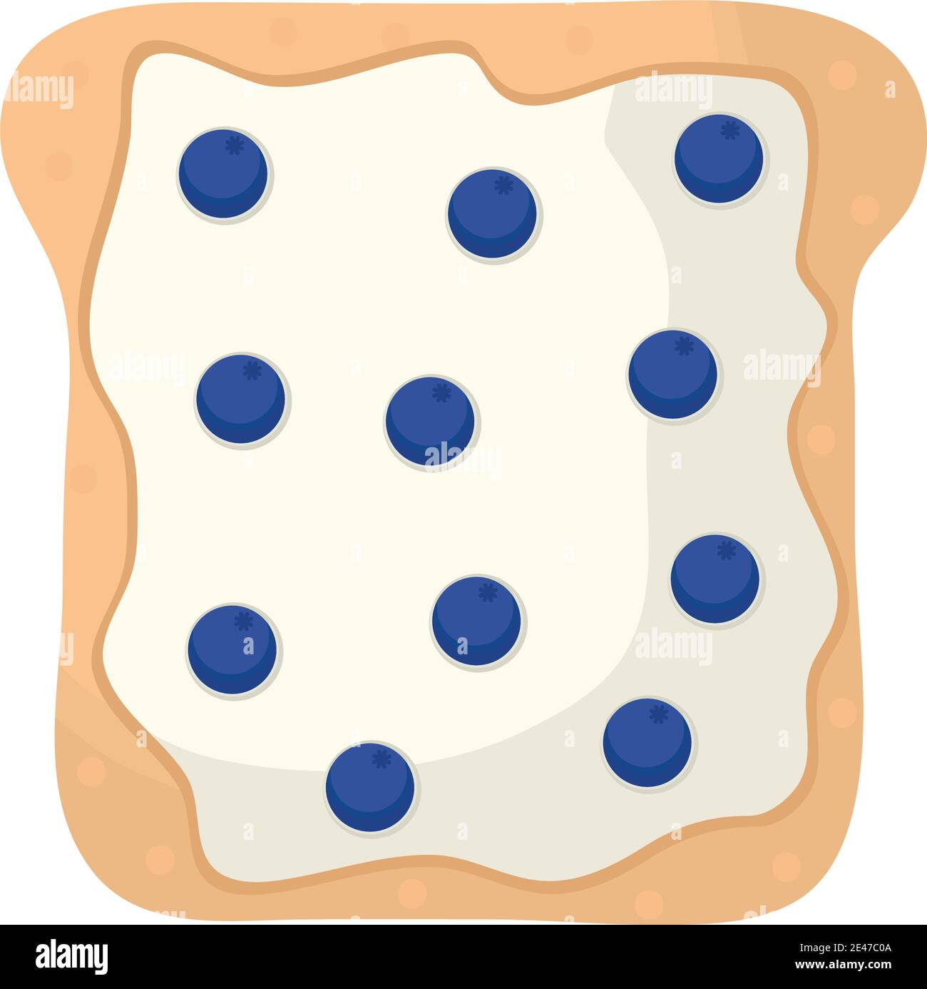 pain avec fromage et blueberrys en haut Illustration de Vecteur