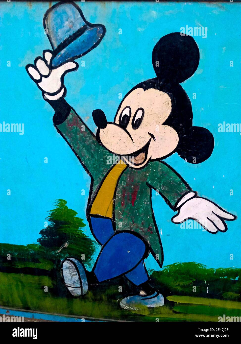 LAHORE, PAKISTAN - 25 octobre 2020 : 25 octobre 2020, images de souris Mickey sur un mur dans le parc national Gulshan Iqbal . Lahore Pakistan. Banque D'Images