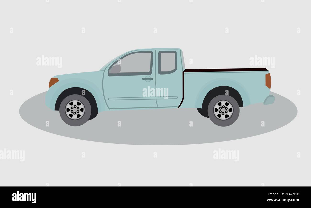 Camion montrant une vue latérale. Illustration vectorielle plate. Banque D'Images