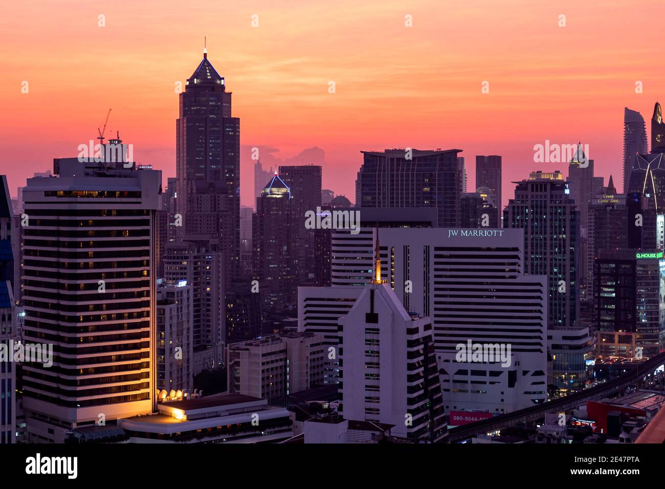 Coucher de soleil sur Bangkok, Thaïlande Banque D'Images