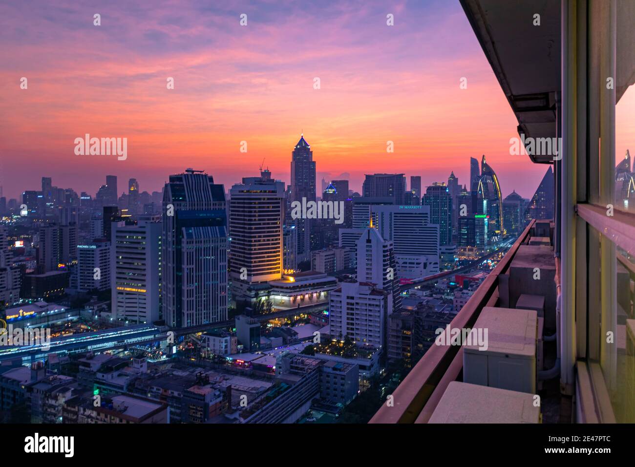 Coucher de soleil sur Bangkok, Thaïlande Banque D'Images