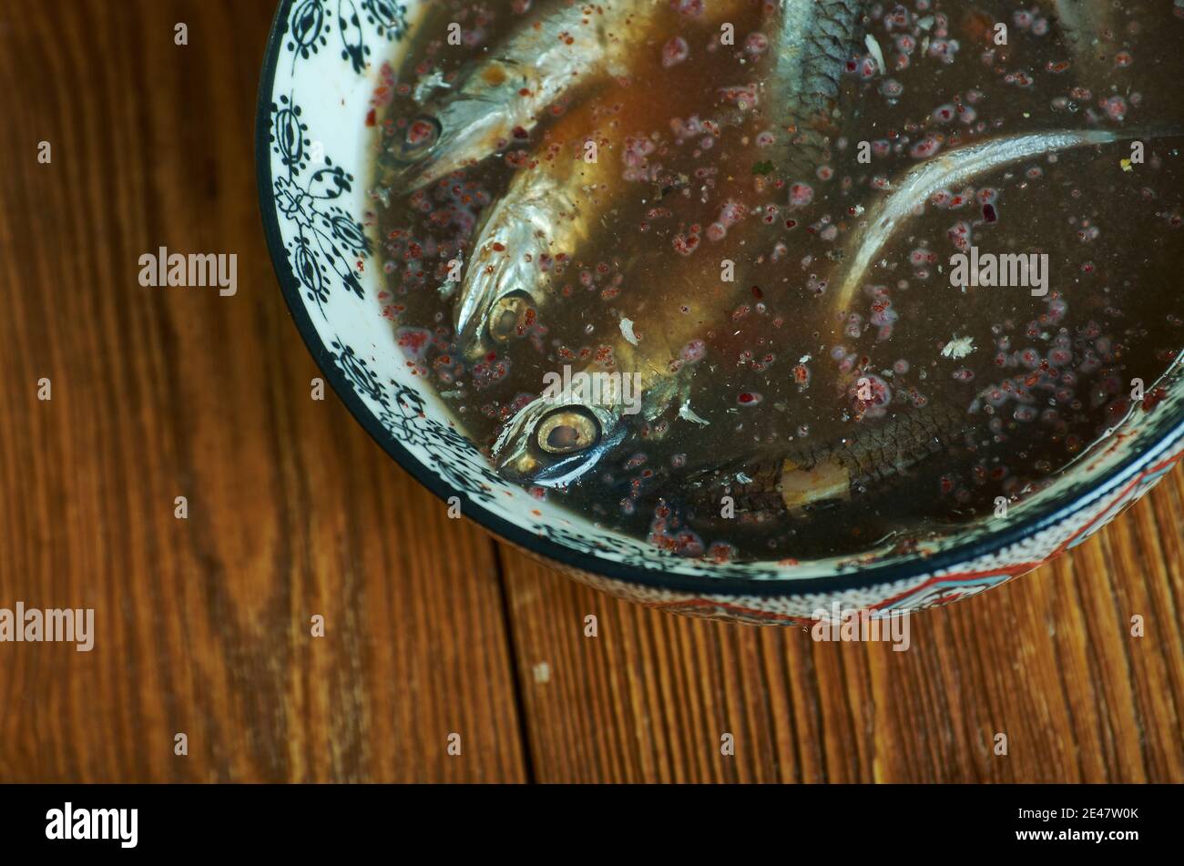 Garum - ancienne sauce de poisson fermentée datant de l'époque romaine fois Banque D'Images