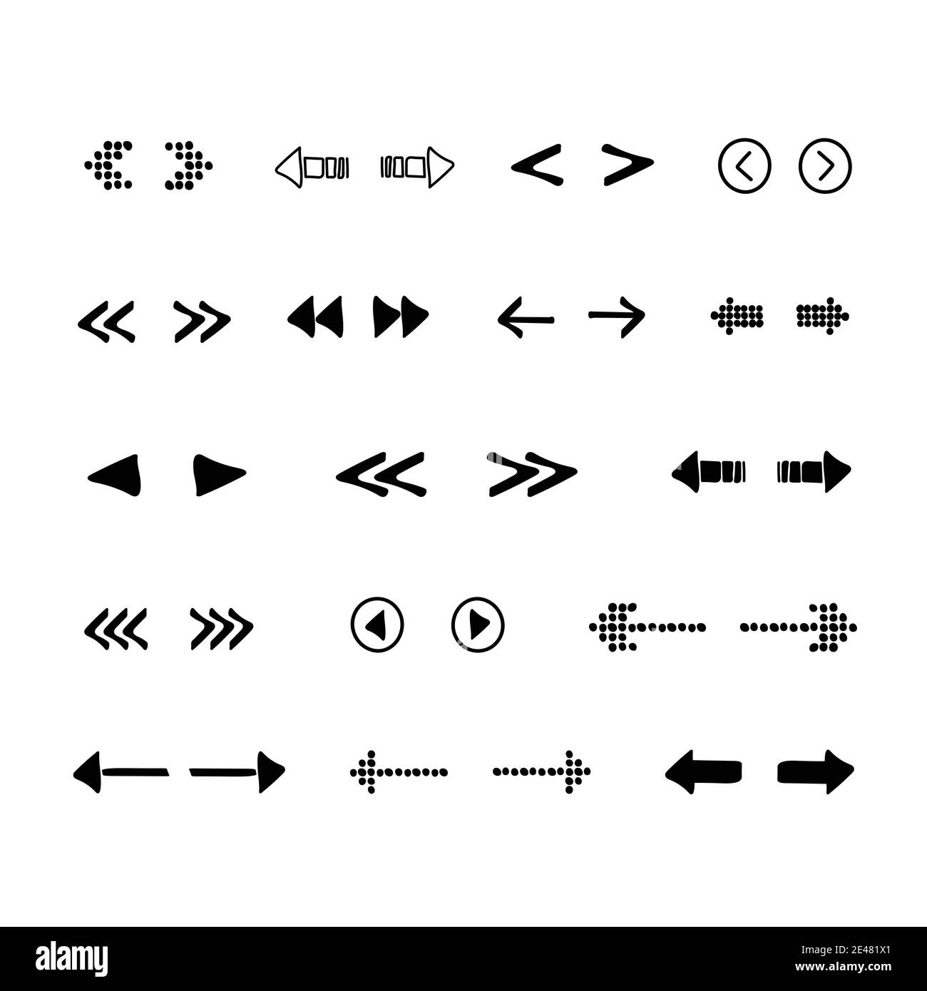 Flèches grand jeu d'icônes noires. Icône en forme de flèche. Collection de signes de flèche de vecteur, flèches simples Illustration de Vecteur