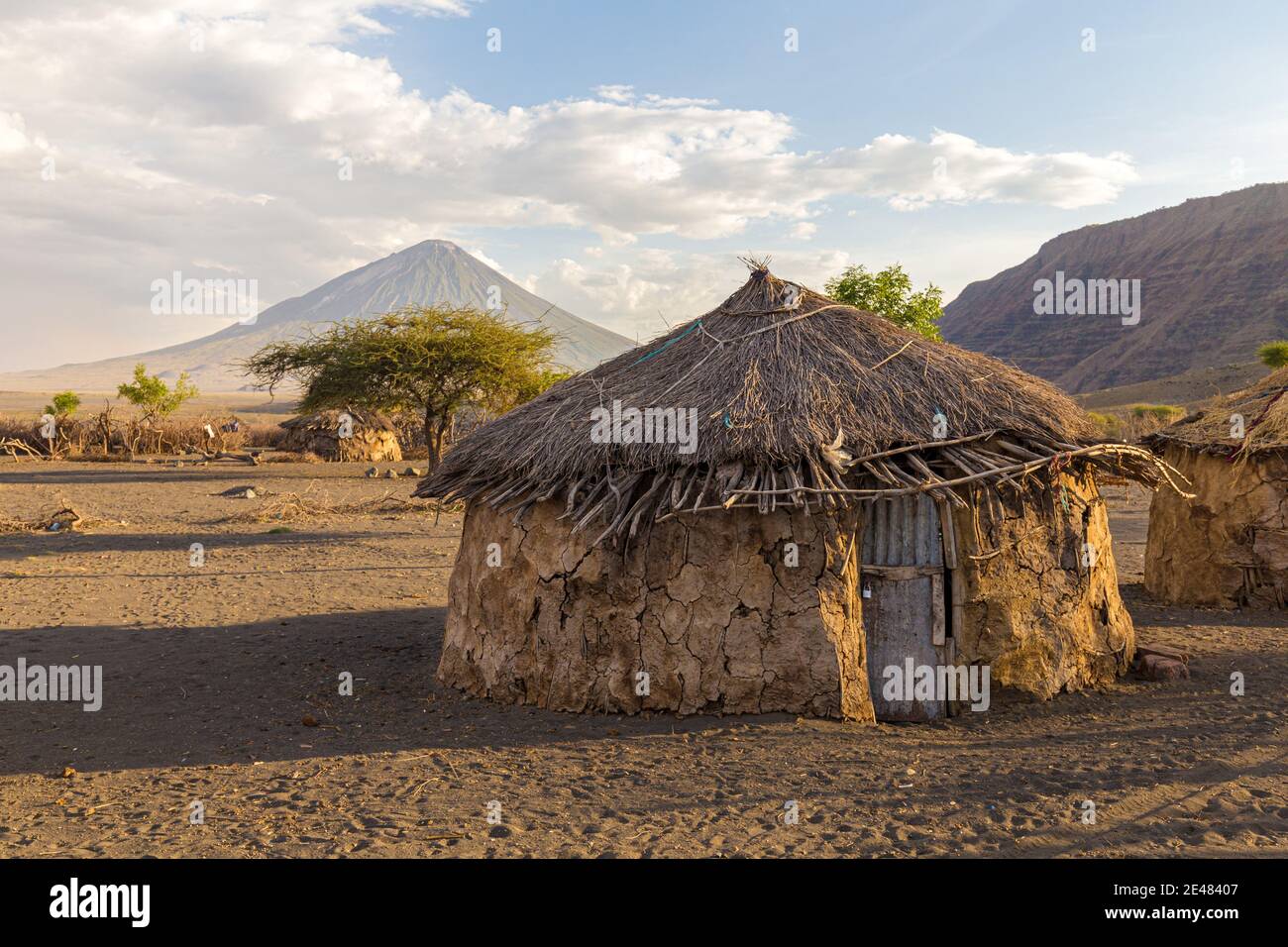 Traditionnel Maasai Boma, région du lac Natron, Tanzanie Banque D'Images