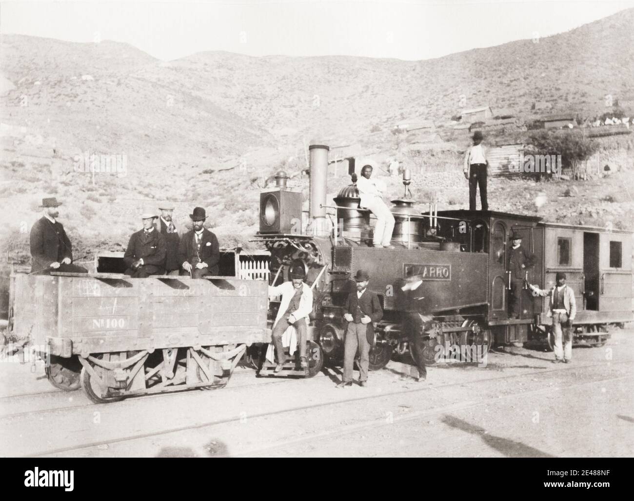 Photographie vintage du XIXe siècle: Photographie vintage du XIXe siècle: L'image se rapporte à la première tentative française de construire le canal de Panama dans les années 1880 sous la supervision de Ferdinand de Lesseps. Gare, Lance. Banque D'Images