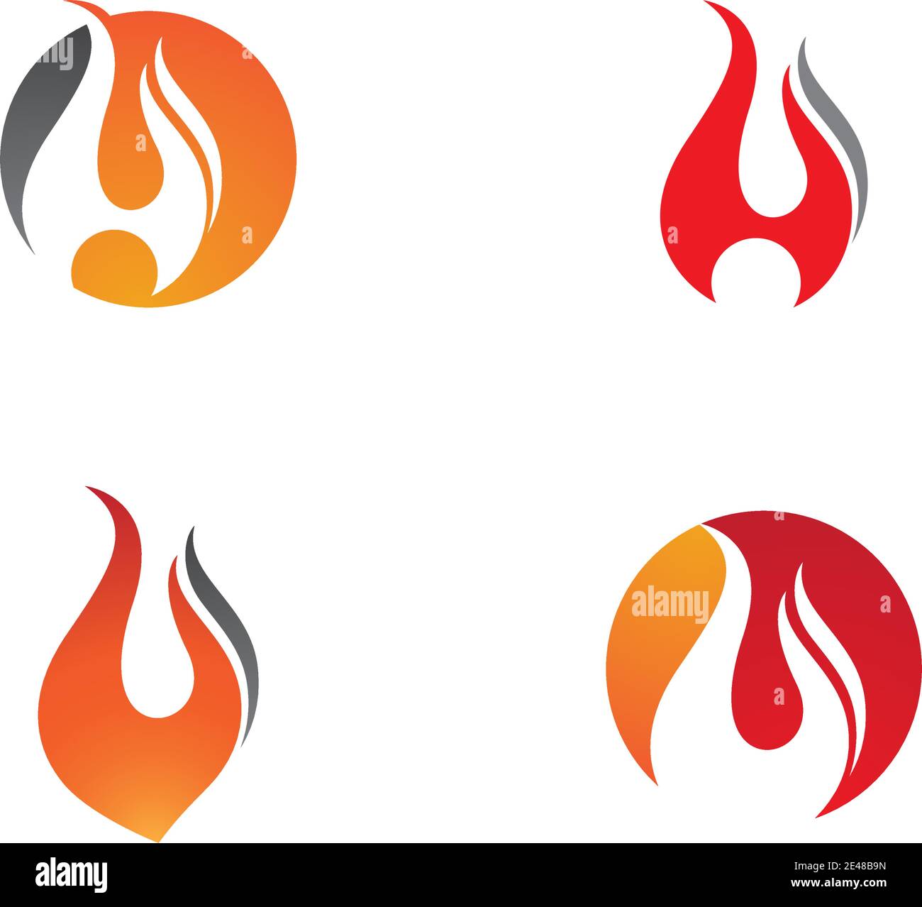 Feu flamme Modèle Logo Icône vecteur Pétrole, gaz et énergie concept logo Illustration de Vecteur