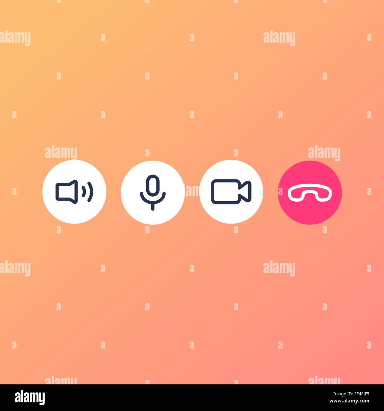 Icône d'appel vidéo. Jeu d'icônes de vidéoconférence sur mobile. Illustration de Vecteur