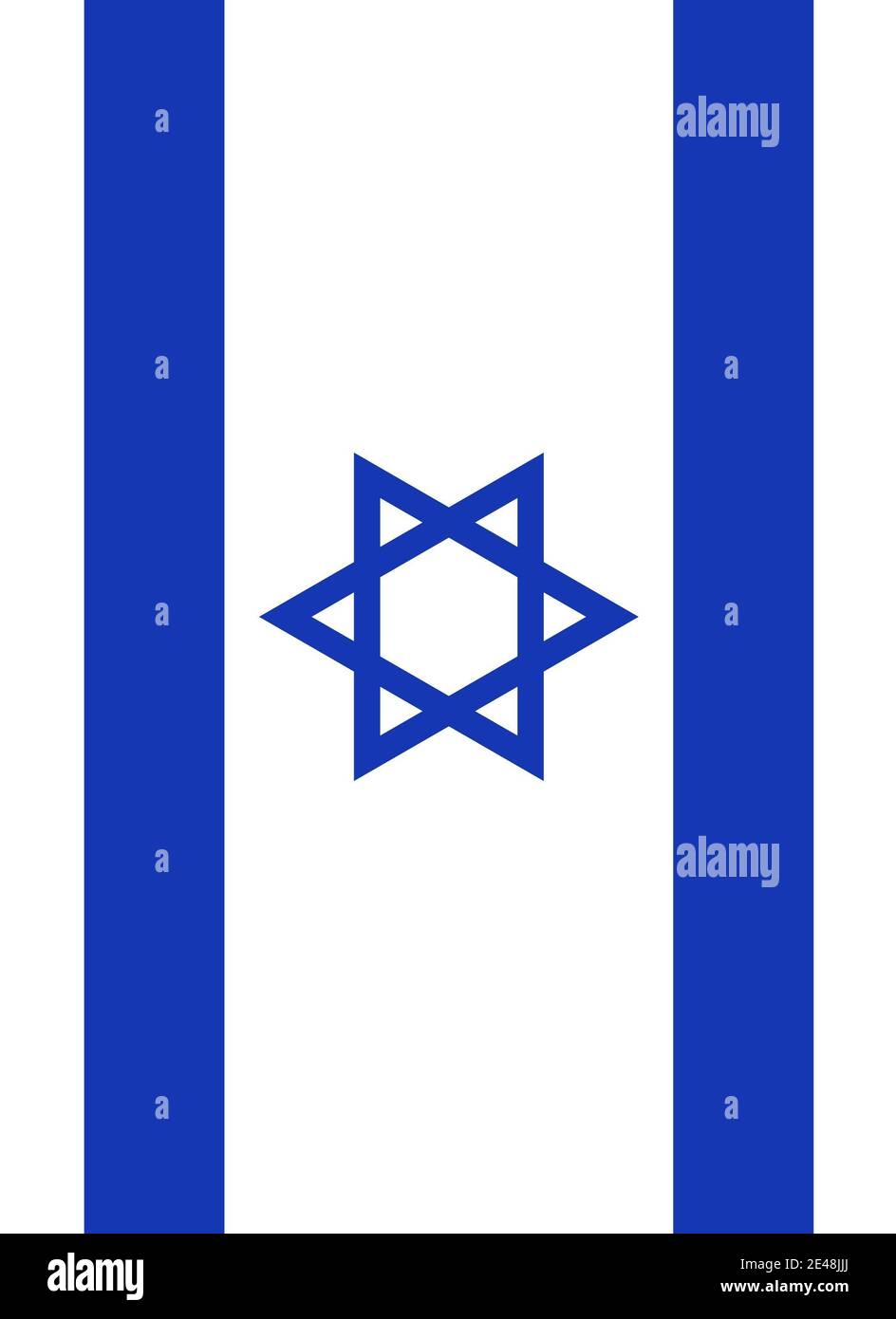 Illustration verticale de l'icône du drapeau national d'Israël Banque D'Images