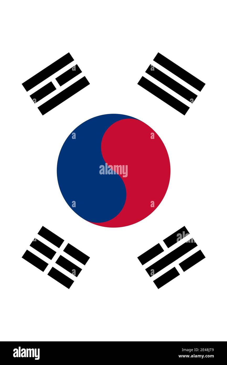 Illustration verticale du drapeau national de la Corée du Sud Banque D'Images
