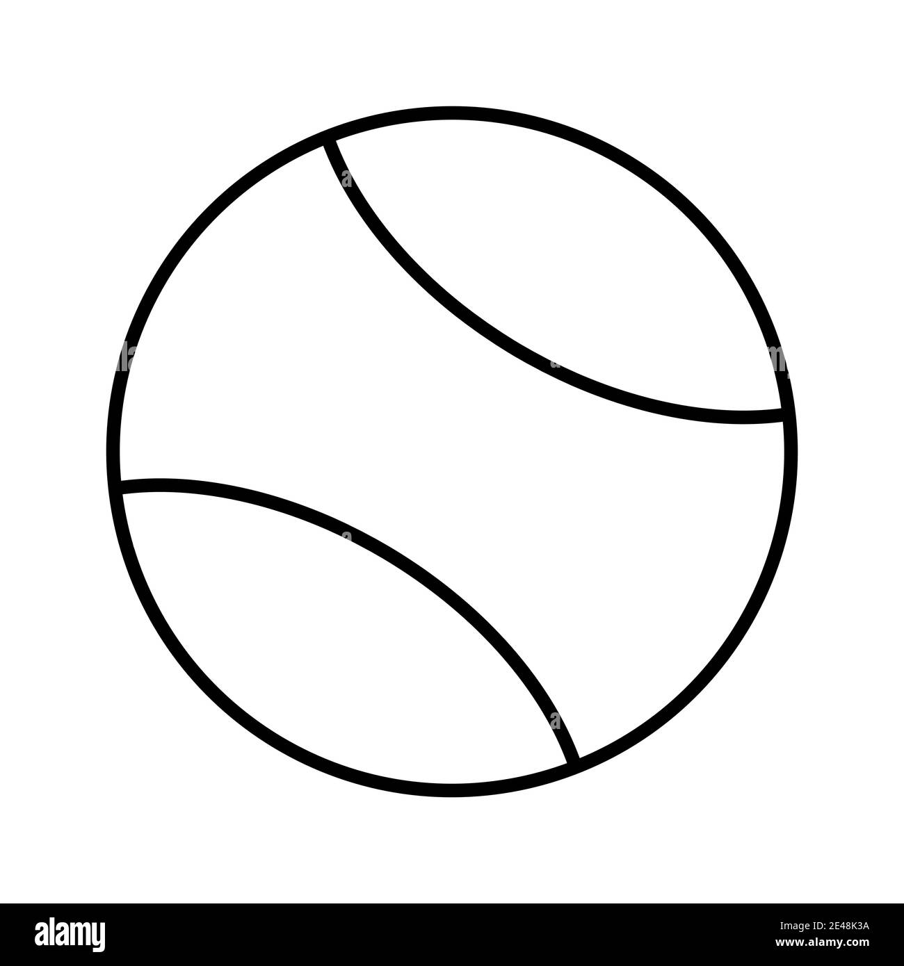 Tennis ball vector lignes noires sur fond blanc Illustration de Vecteur