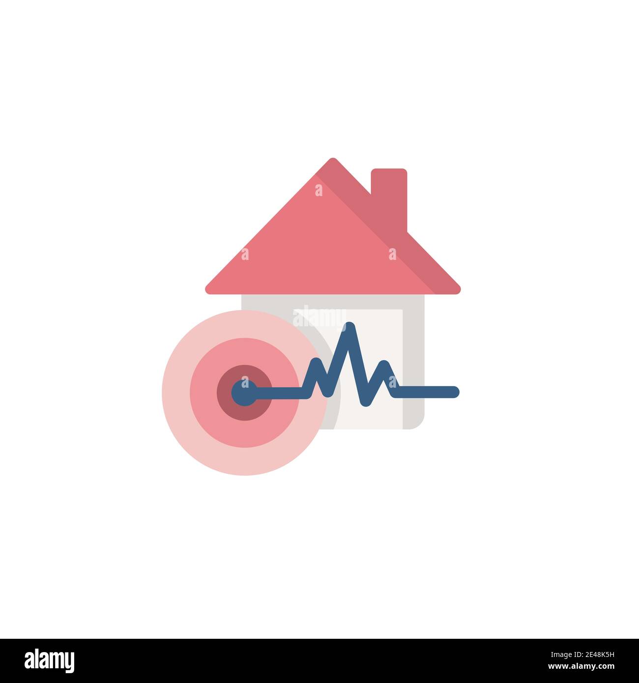 Tremblement de terre. Icône de couleur plate. Illustration du vecteur météorologique isolé Illustration de Vecteur
