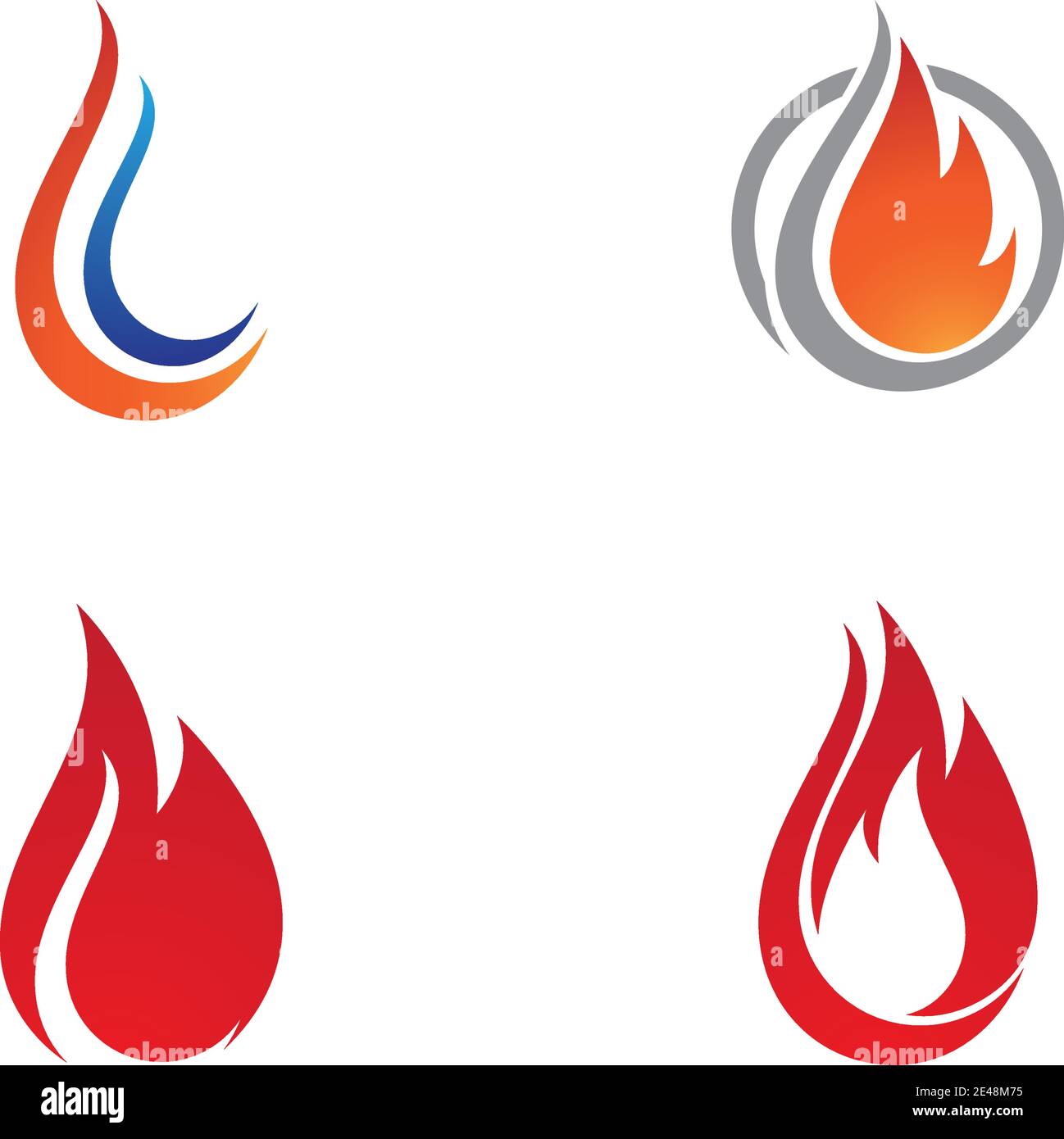 Feu flamme Modèle Logo Icône vecteur Pétrole, gaz et énergie concept logo Illustration de Vecteur