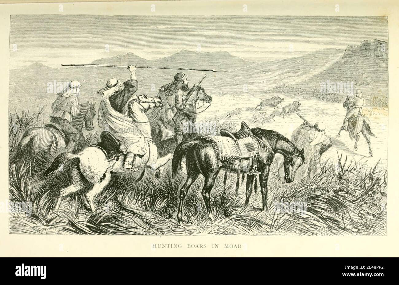 Les bateaux de chasse à Moab du livre la terre d'Israël : un journal de voyages en Palestine, entrepris avec une référence spéciale à son caractère physique par Tristram, H. B. (Henry Baker), 1822-1906 publié en 1865 Banque D'Images