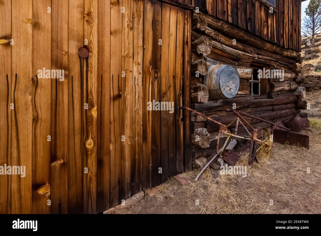 Le bâtiment du Riddle Brothers Ranch sur Steens Mountain est conservé comme un exemple précoce de peuplement dans l'est de l'Oregon, aux États-Unis Banque D'Images