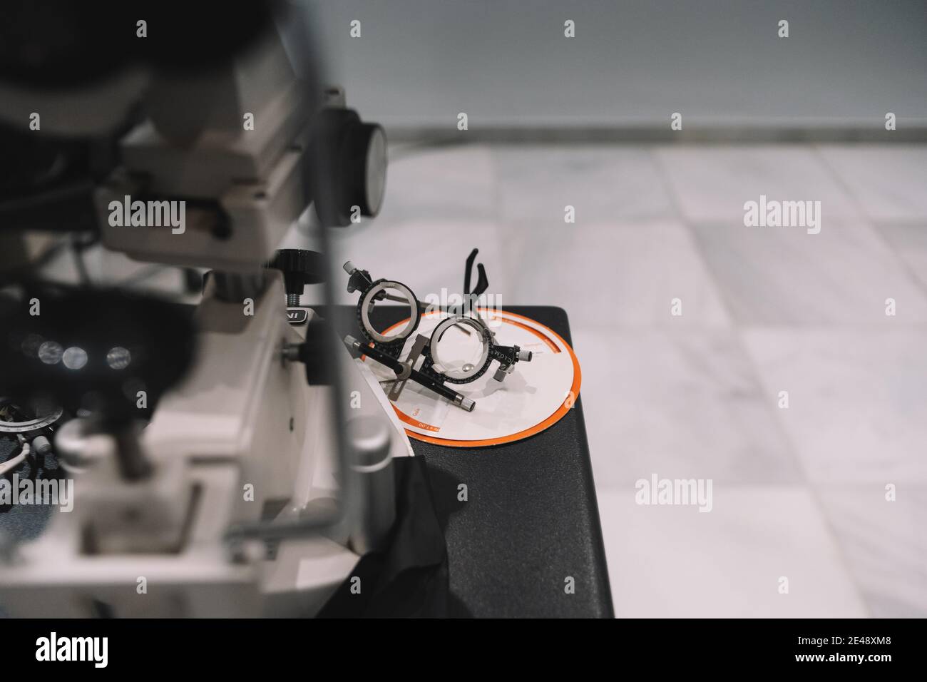 Monture de lunettes pour test ophtalmologique Banque D'Images