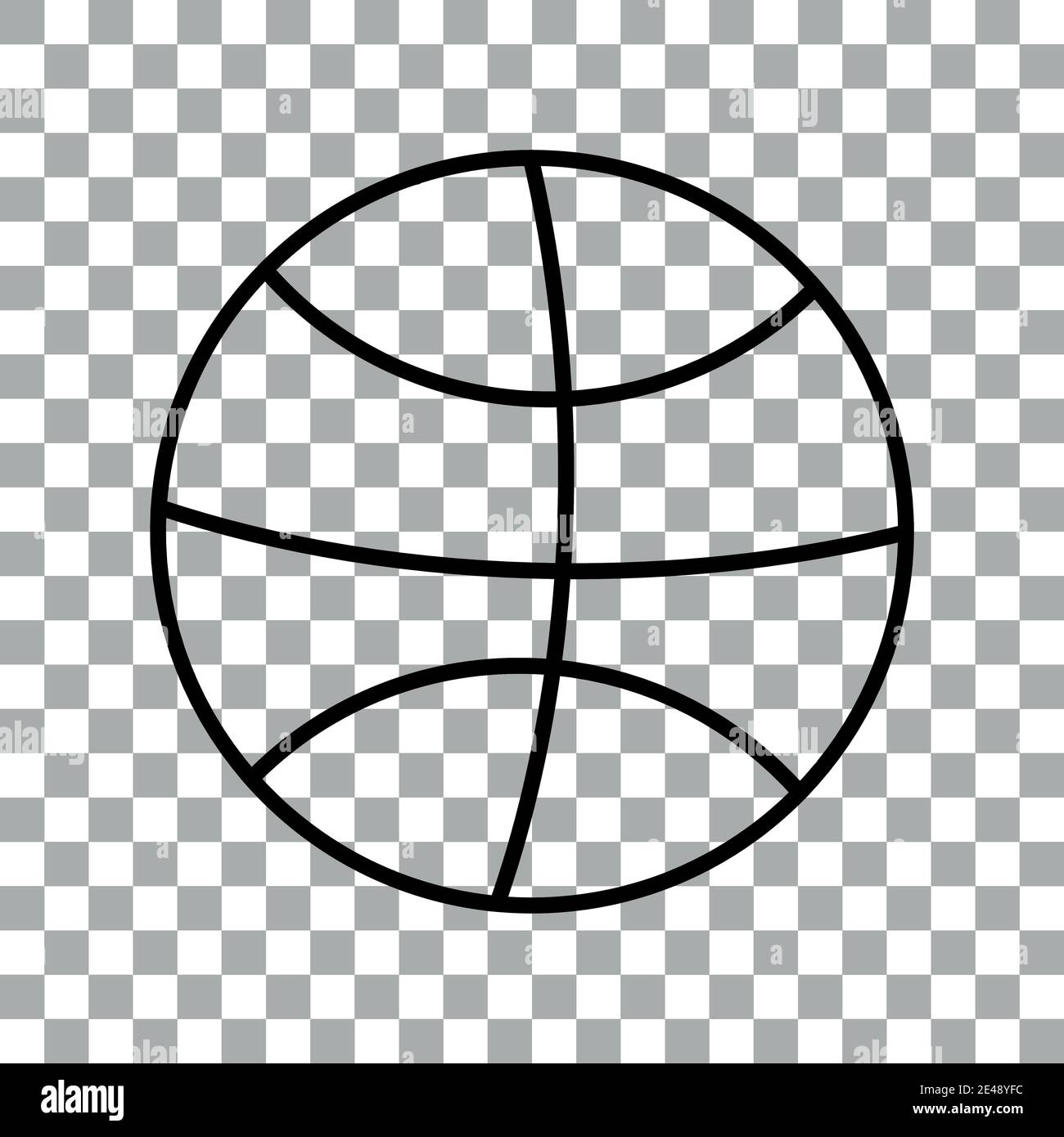 Icône de boule Bastekball lignes noires transparentes et isolées Illustration de Vecteur