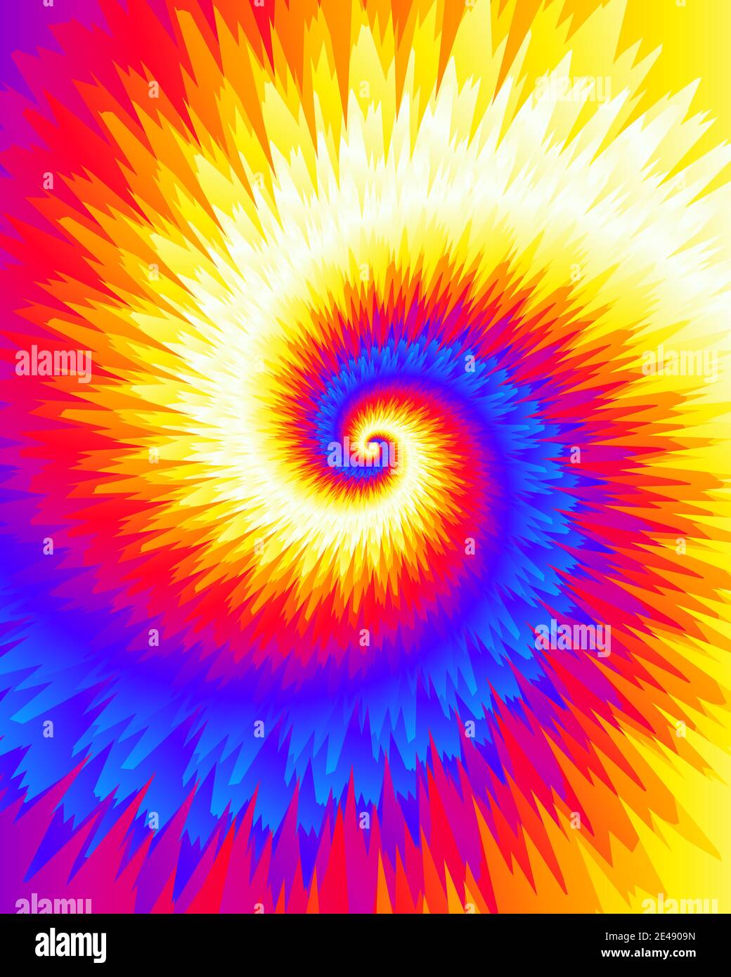 Abstrait festif fond coloré, feu vif et glace motif teint par nouage, illustration vectorielle. Peinture spiralée de boho folle. Arrière fou psychédélique Illustration de Vecteur