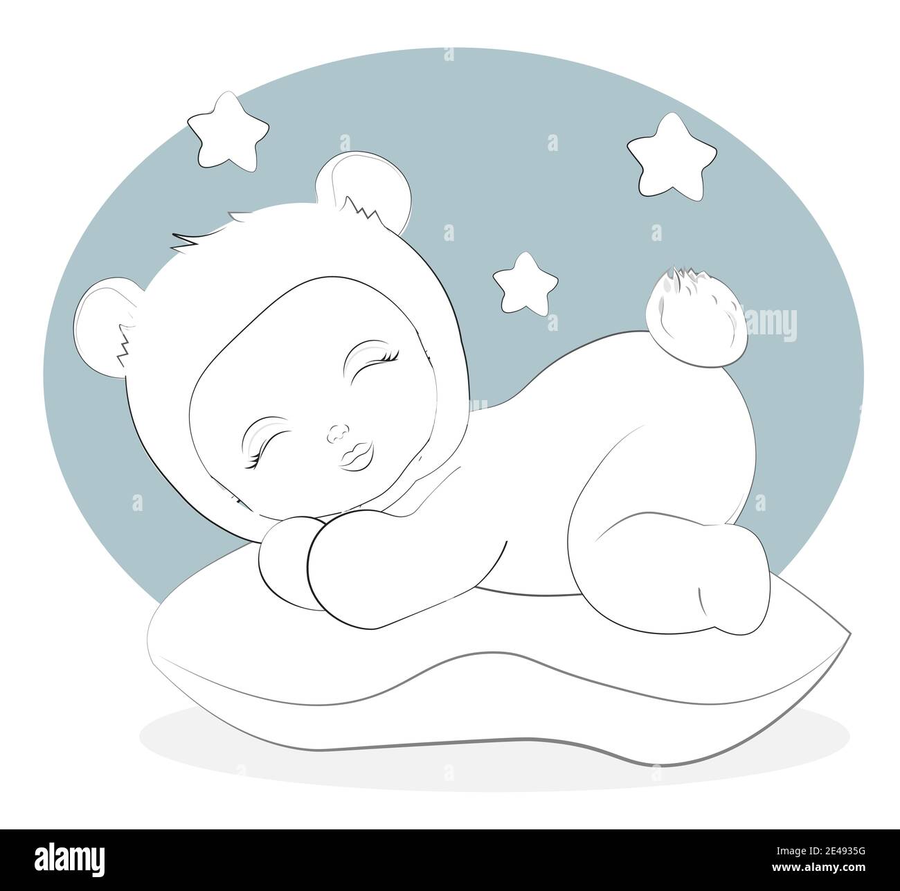 Livre De Coloriage Nouveau Ne Dormir Fille Ou Garcon Bebe En Peluche Ours Pyjama Sleepwear Sur Pilow Image Dans Le Style De Dessin A La Main Pour La Douche De Bebe Greetine Image Livre De Coloriage Nouveau Ne Dormir Fille Ou Garcon Bebe En Peluche Ours Pyjama Sleepwear Sur Pilow Image Dans Le Style De Dessin A La Main Pour La Douche De Bebe Greetine Image