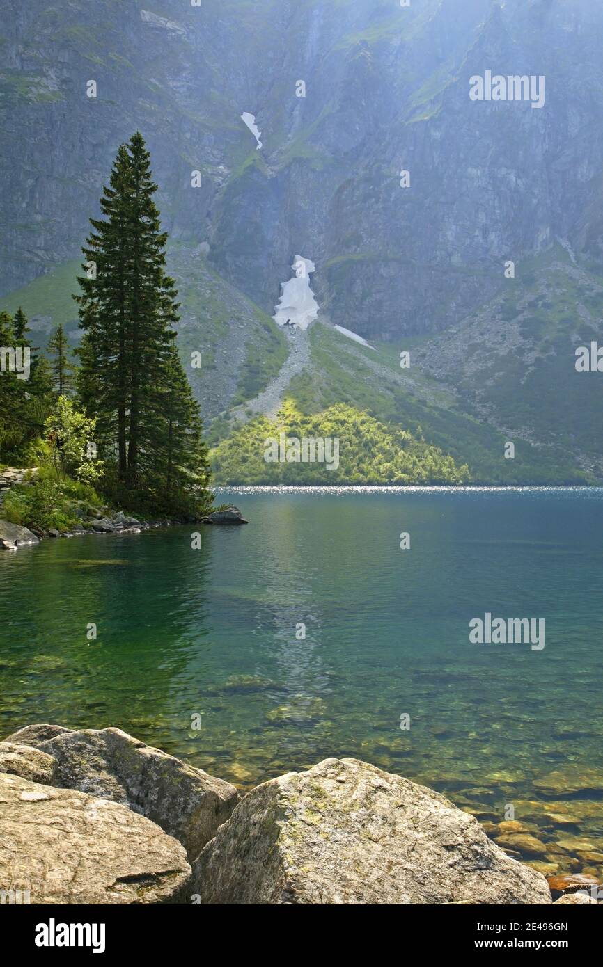 L'Œil de la Mer (Morskie Oko) lac près de Zakopane. Pologne Banque D'Images