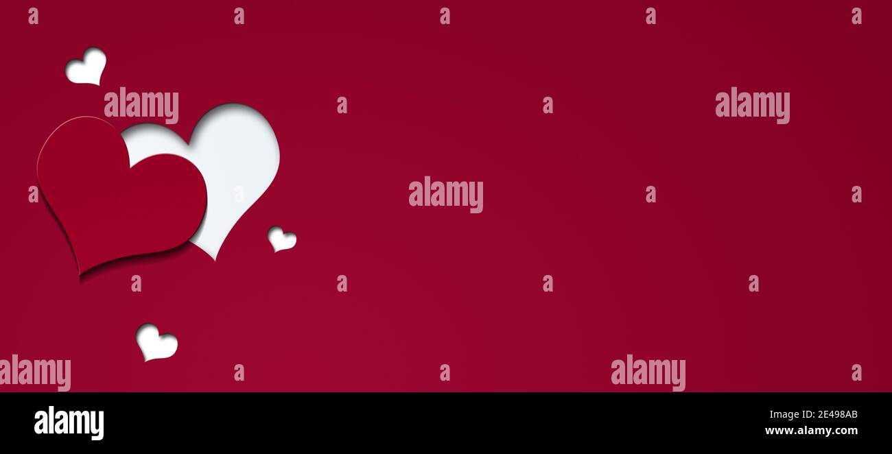 saint valentin vacances rouge coeur beau coeur rouge et blanc appâts Banque D'Images