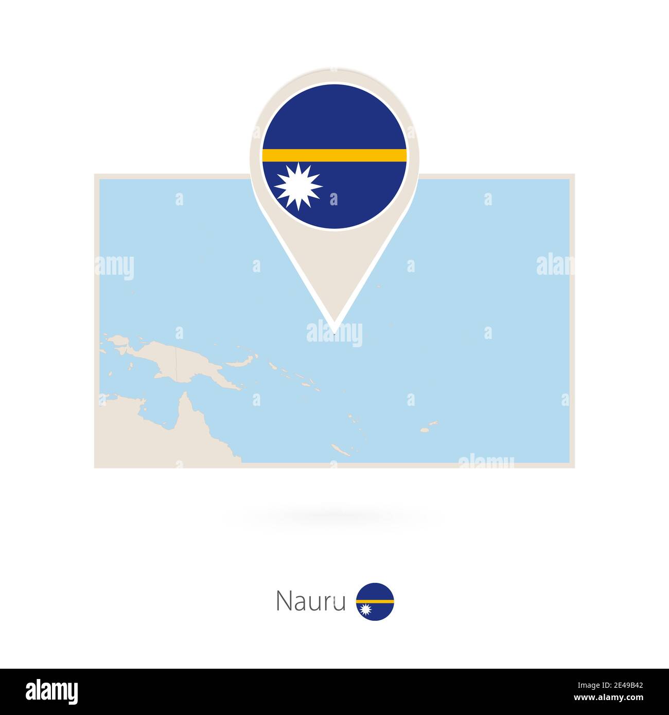 Carte rectangulaire de Nauru avec l'icône de Nauru Illustration de Vecteur