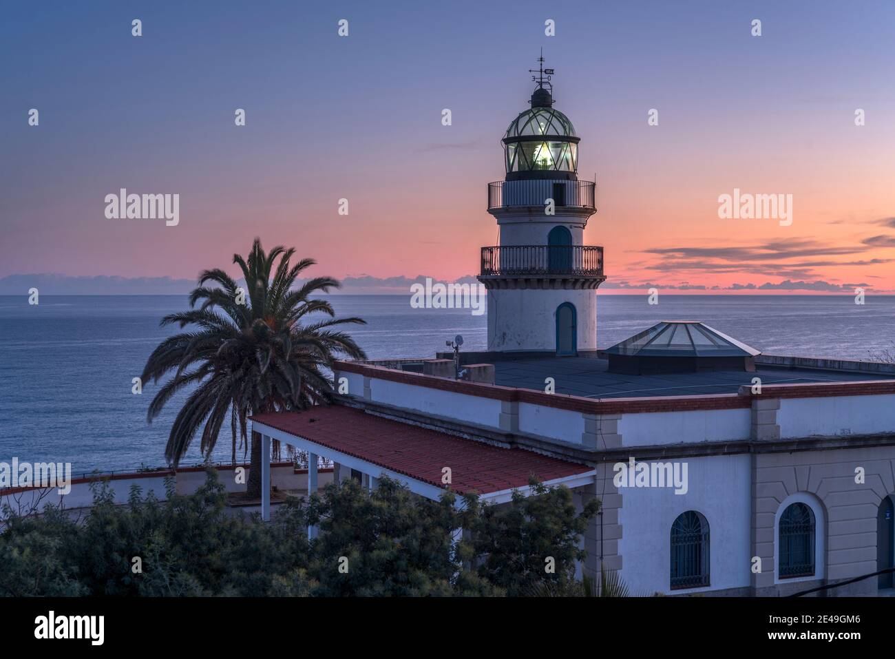 PHARE DE CALELLA (© MARIA PARELLADA 1859) CALELLA COSTA DEL MARESME CATALOGNE ESPAGNE Banque D'Images