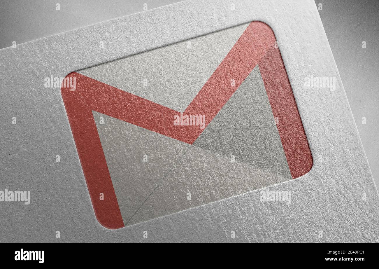 logo gmail sur papier Banque D'Images
