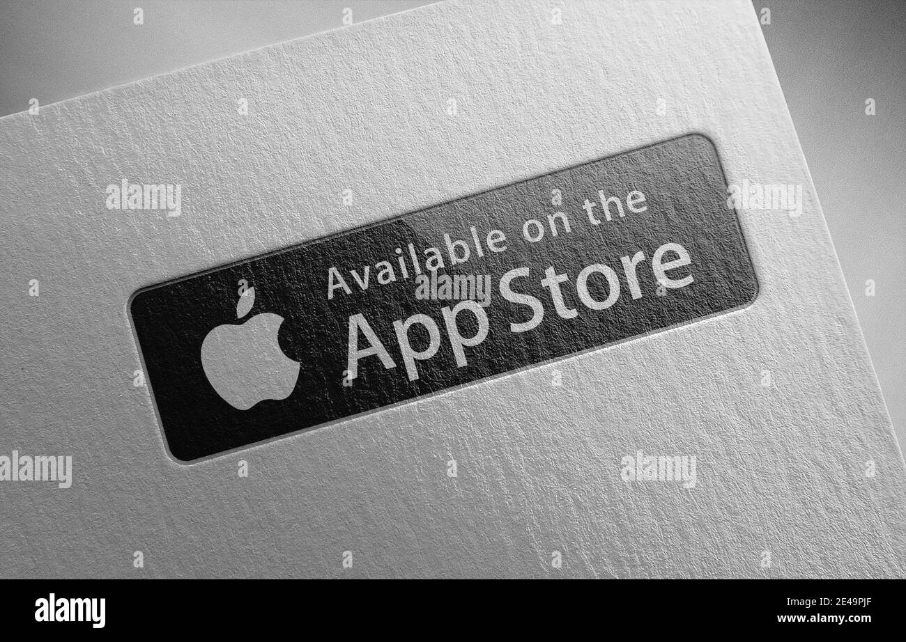 Apple disponible sur l'illustration de la texture du papier de l'App Store Banque D'Images