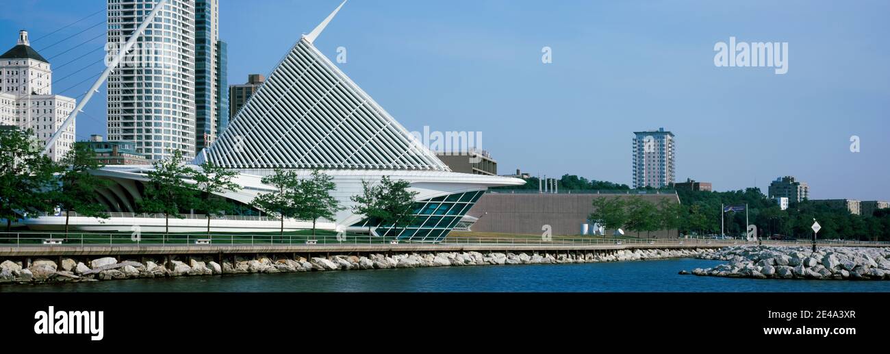 Musée d'art au bord de l'eau, Milwaukee Art Museum, Lake Michigan, Milwaukee, Wisconsin, USA Banque D'Images