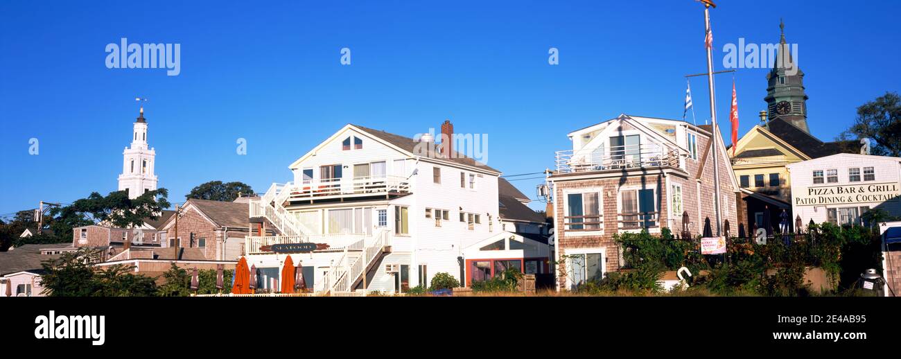 Vue à angle bas des bâtiments, Cape Cod, comté de Barnstable, Massachusetts, États-Unis Banque D'Images