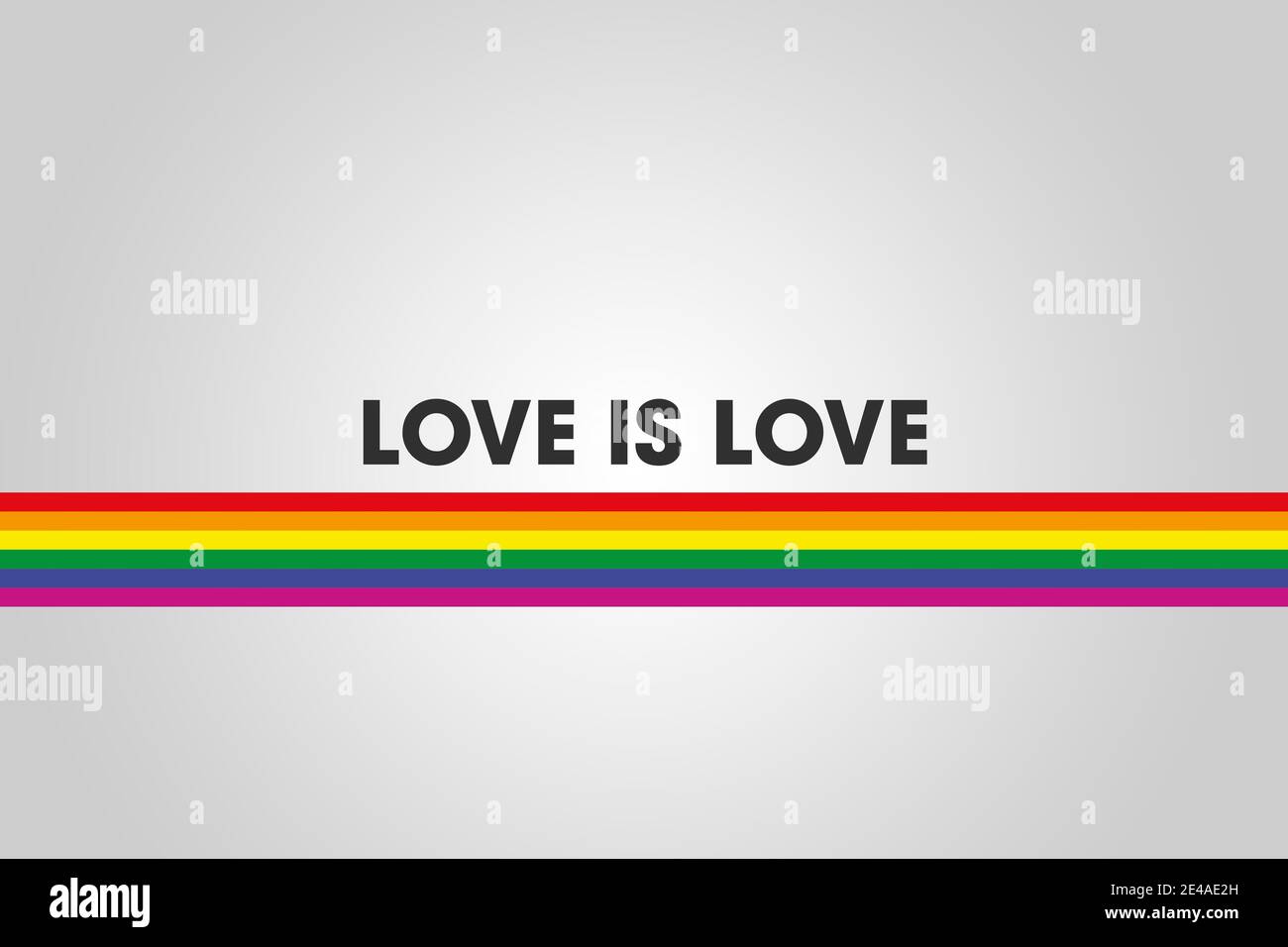 L'amour est l'amour. Communauté gay Pride LGBTQI . Drapeau arc-en-ciel multicolore. Symbole de la fierté gay. Banque D'Images