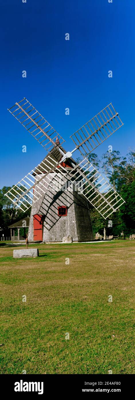 Vue sur le moulin à vent de Eastham, Eastham, Cape Cod, comté de Barnstable, Massachusetts, États-Unis Banque D'Images