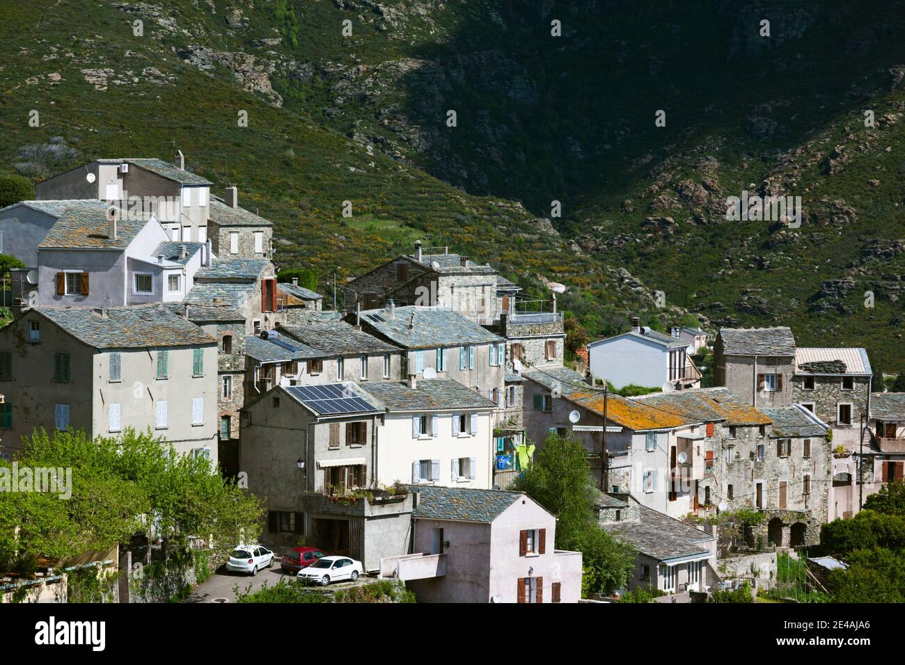 Vue panoramique sur une ville, San Martino Di Lota, Bastia, Cap Corse, haute-Corse, Corse, France Banque D'Images