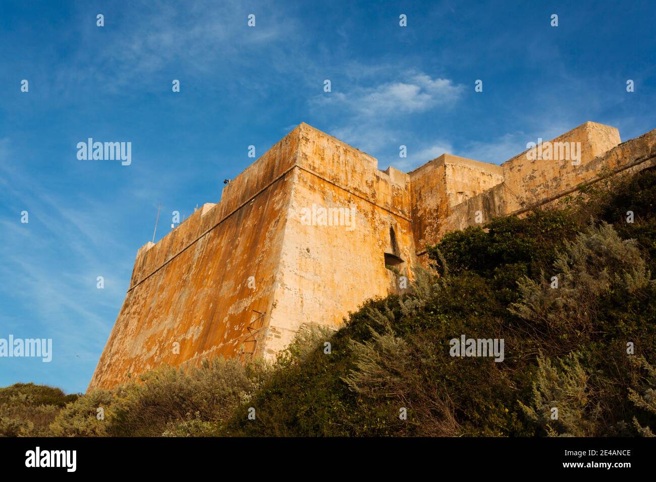 Vue à angle bas d'une citadelle, Bonifacio, Corse-du-Sud, Corse, France Banque D'Images