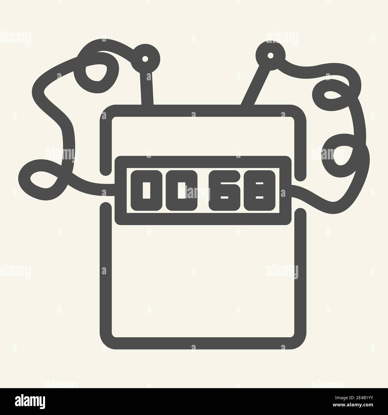 Icône de ligne de bombe à retardement. Illustration du vecteur de bombe d'horloge isolée sur blanc. Design de style de compte à rebours, conçu pour le Web et les applications. SPE 10. Illustration de Vecteur