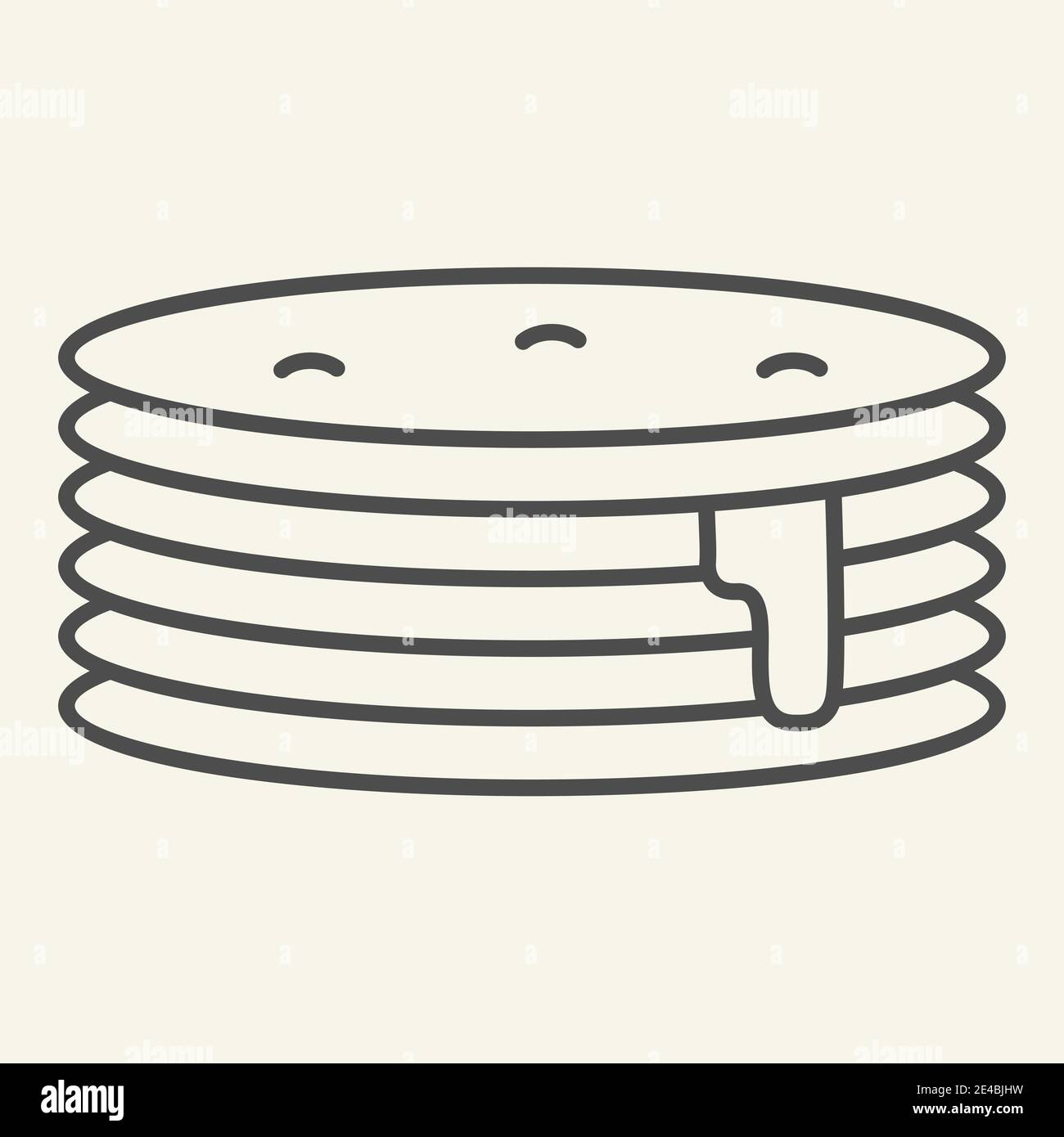 Icône de crêpes à sirop fin. Illustration vectorielle petit déjeuner isolée sur blanc. Style brunch sucré, conçu pour le Web et l'application. EPS Illustration de Vecteur