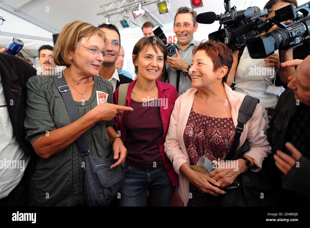 Marie George buffet, Nathalie Arthaud et Arlette Laguiller à la Fête de l'humanité annuelle de la Courneuve. Paris, France. 13 septembre 2009. Photo de Mousse/ABACAPRESS.COM Banque D'Images