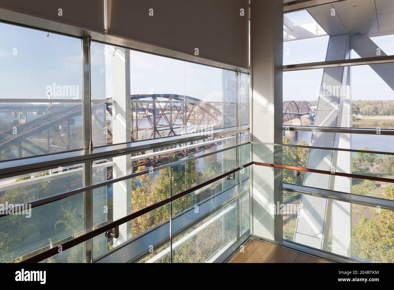 Couloir intérieur de la bibliothèque présidentielle et du musée William J. Clinton, Little Rock, Arkansas, États-Unis Banque D'Images