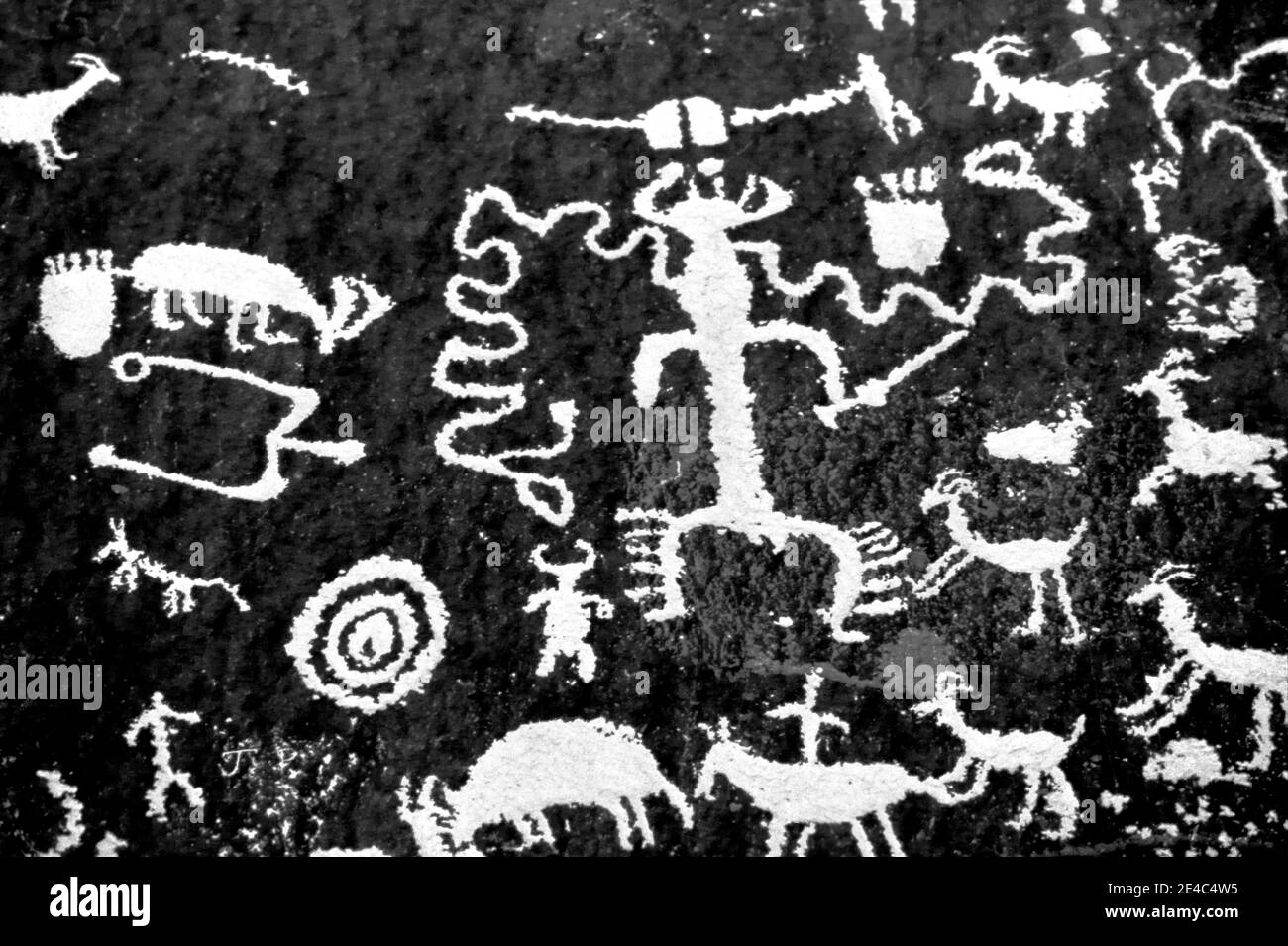 Journal de pétroglyphes Rock State Monument Historique, d'aiguilles, District Canyonlands National Park, Utah, USA Banque D'Images