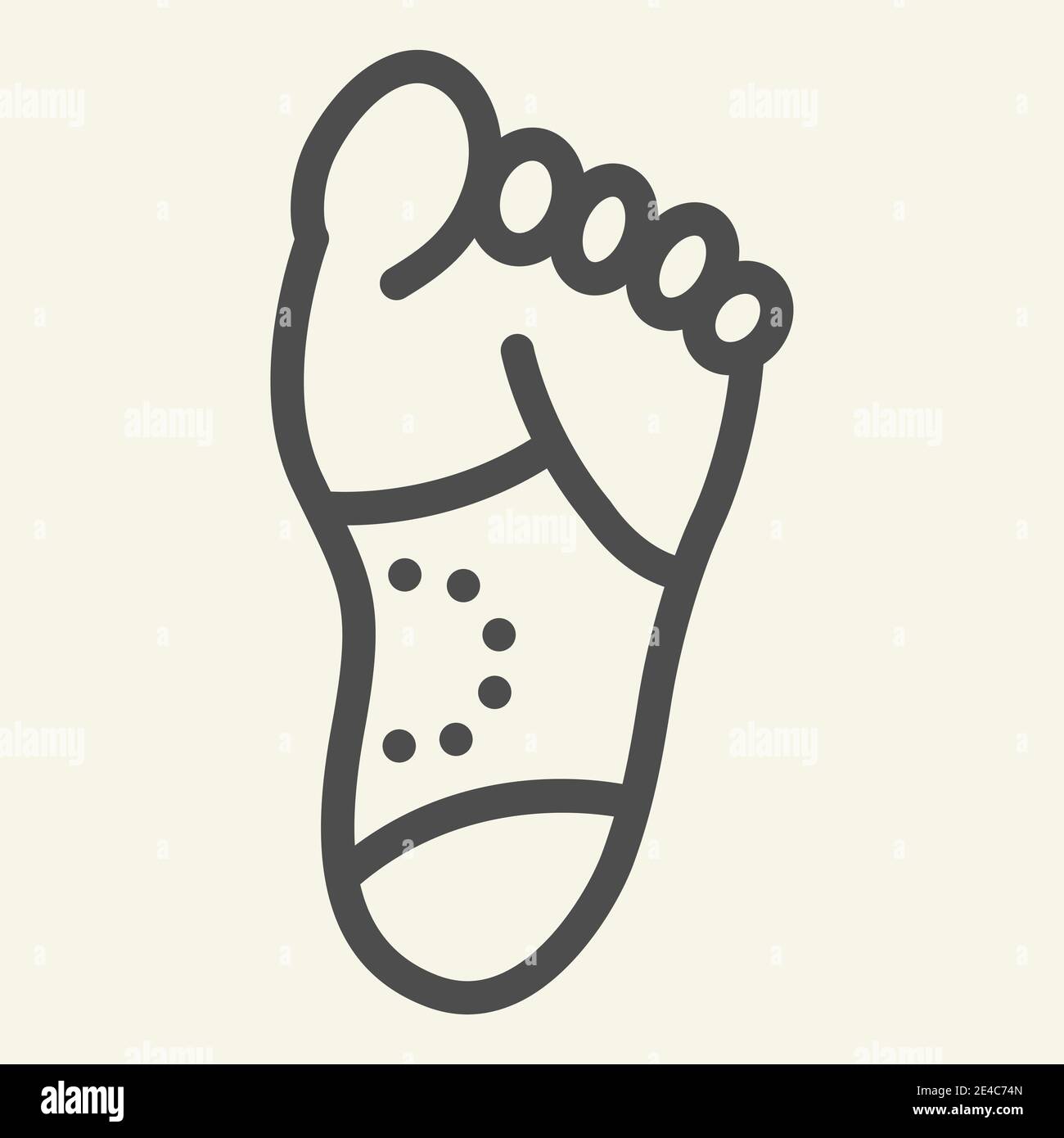 Icône de ligne de douleur des pieds. Pictogramme de style contour de goutte sur fond blanc. Recherchez le talon avec des ulcères pour le concept mobile et le web design. Graphiques vectoriels. Illustration de Vecteur