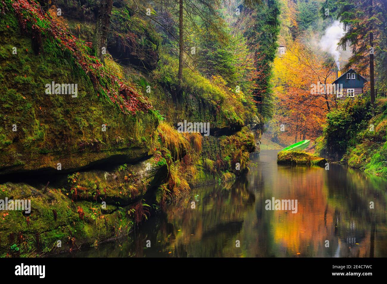 L'Kamnitz Gorge, dans le parc national de la Suisse saxonne Banque D'Images