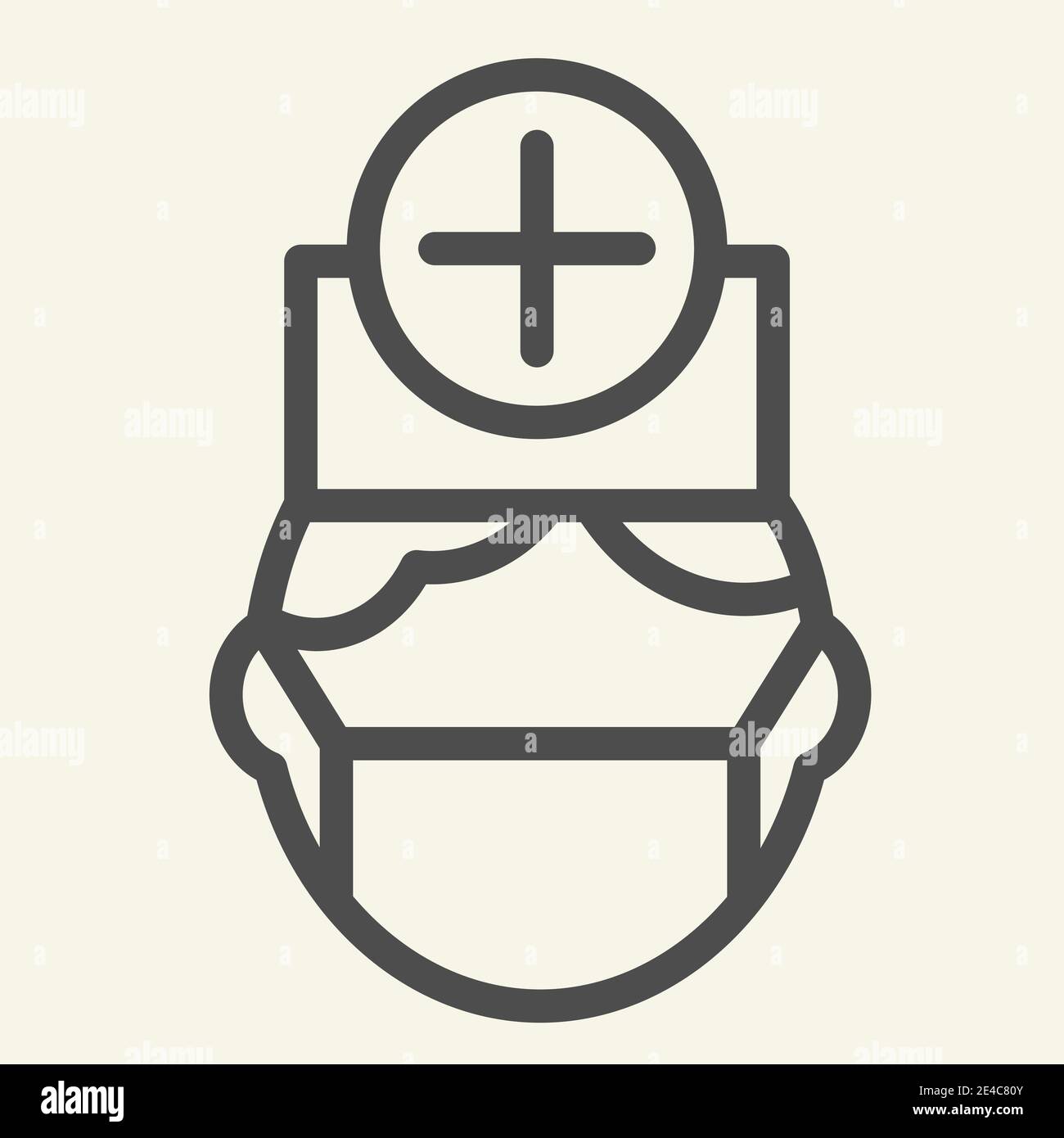 Icône de la ligne médicale masculine. Le personnel hospitalier présente un pictogramme de style sur fond blanc. Médecin pour le concept mobile et la conception Web Illustration de Vecteur