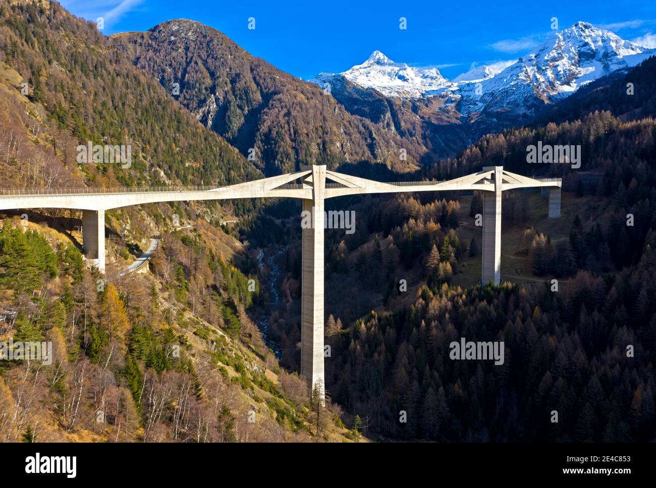 Pont de Ganter sur le col du Simplon, Brig, Valais, Suisse Banque D'Images