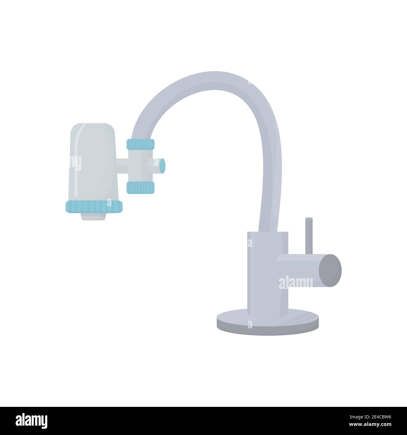 Filtre à eau portable pour grue de cuisine, eau propre isolée sur fond blanc. Purification, membrane en plastique. Illustration vectorielle Illustration de Vecteur