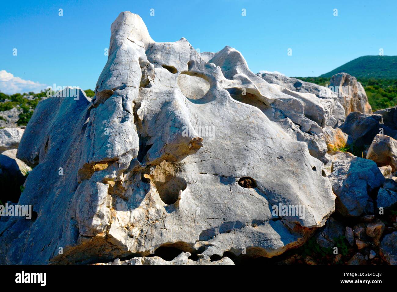 Karst rochers dans la région montagneuse du centre de la Grèce Banque D'Images