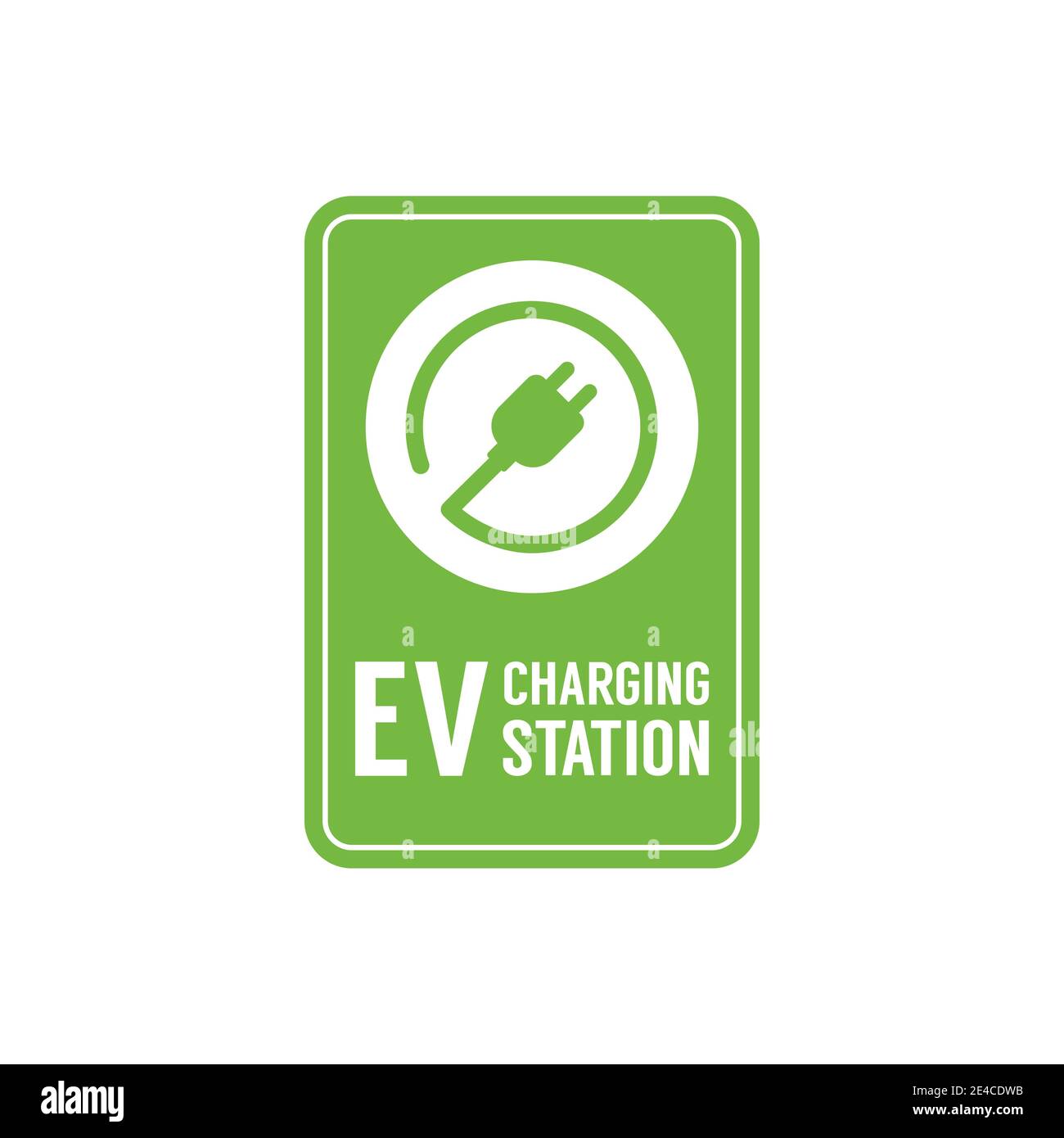Bannière de la station de charge EV. Station de charge de véhicule électrique, point de recharge électrique. Illustration de Vecteur
