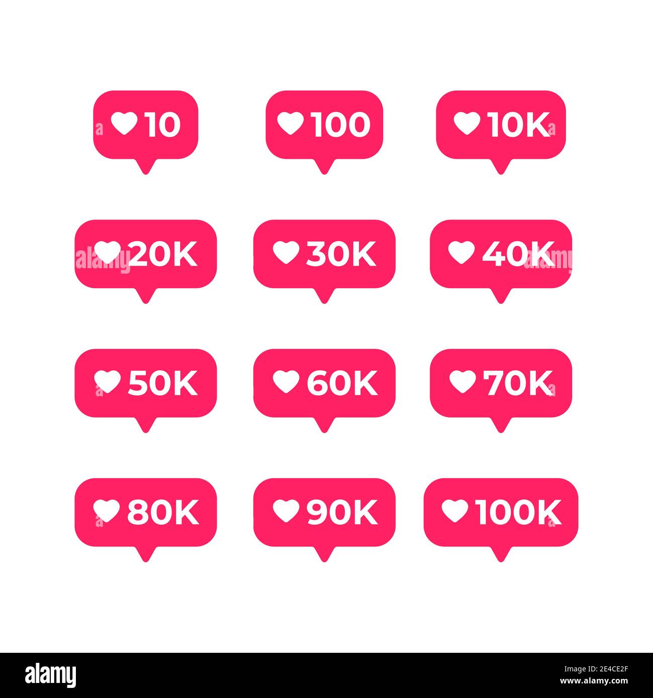 Icône de notification « aimer » ou « aimer » sur les réseaux sociaux. Illustration de Vecteur