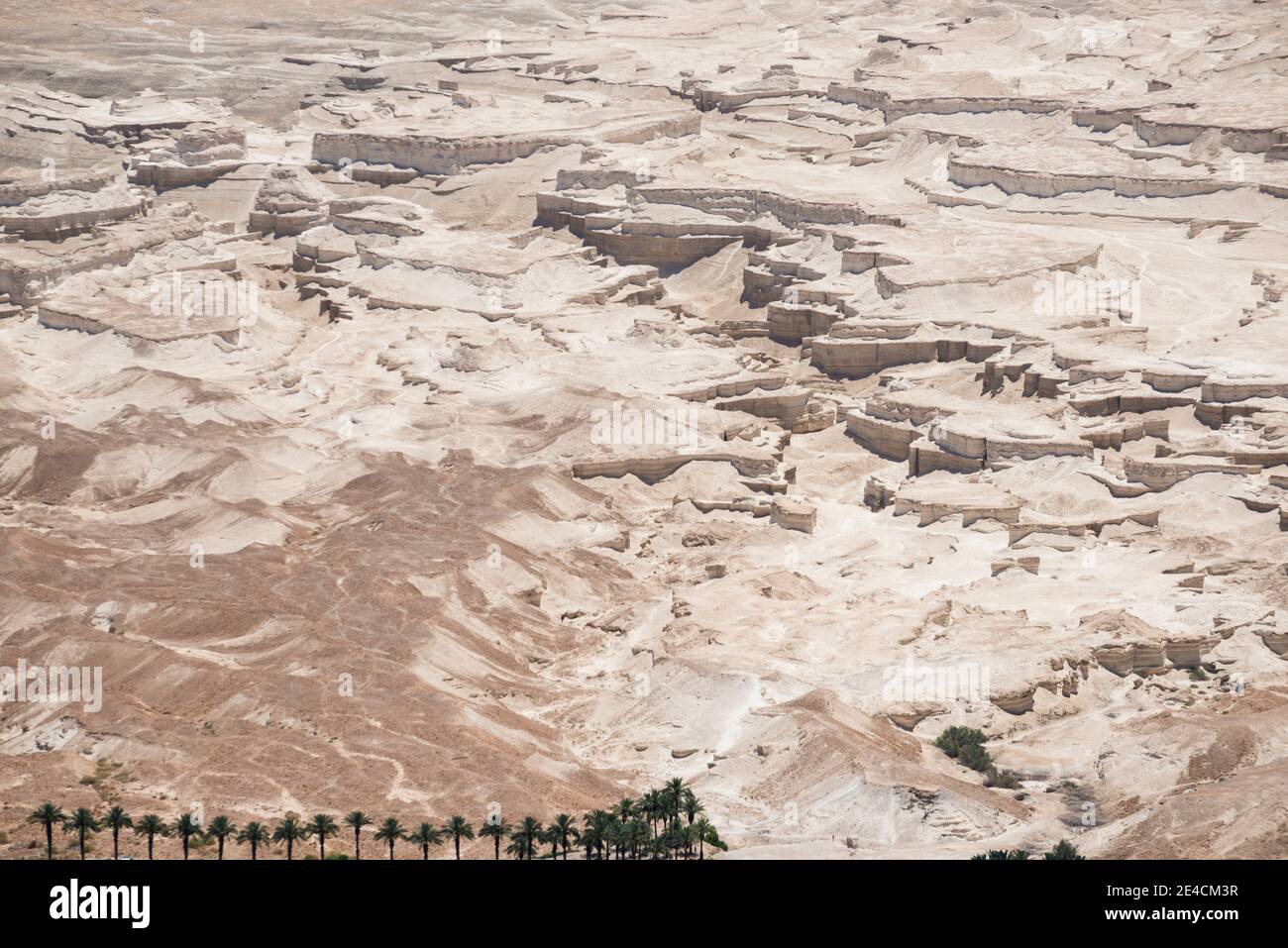 Moyen-Orient, Israël, Mer Morte, Masada, vue sur le paysage désertique Banque D'Images