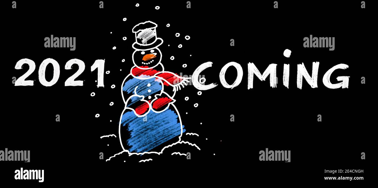 2021 souhaits manuscrits de la nouvelle année Banque D'Images