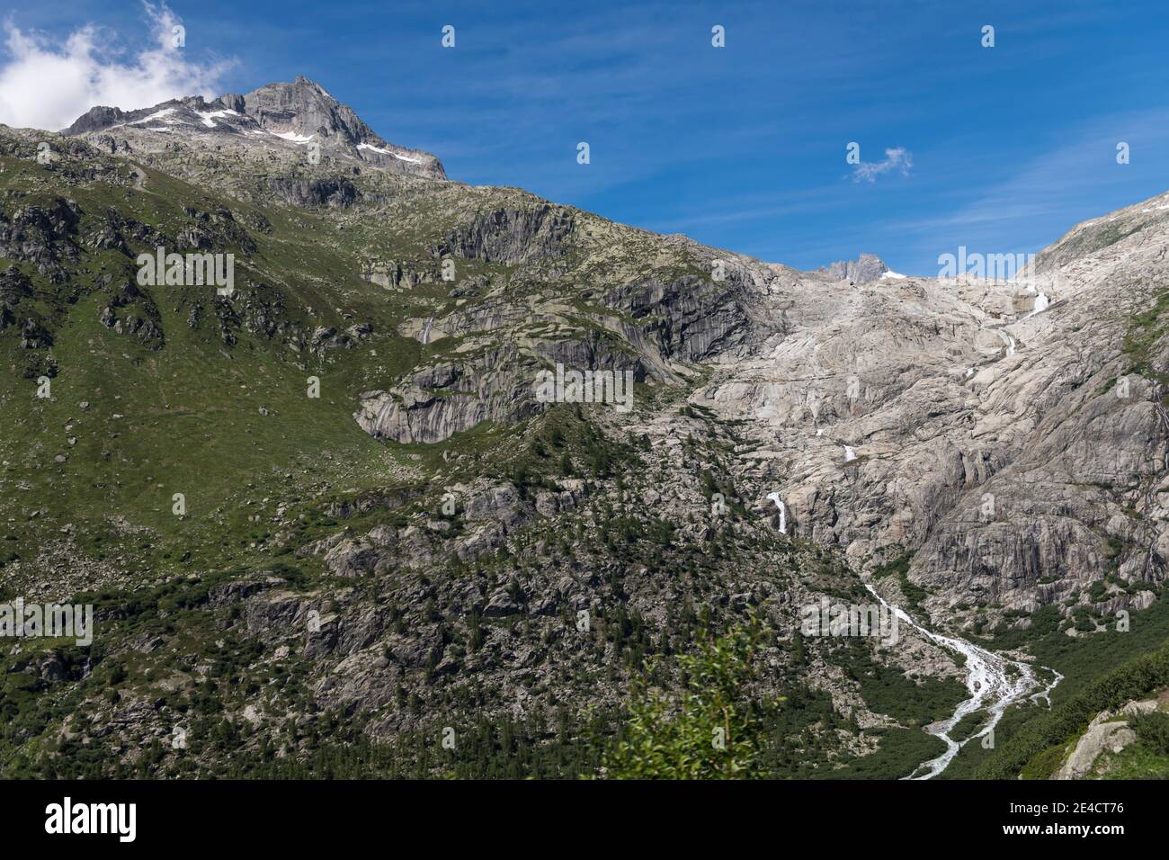 Suisse, canton du Valais, Furkapass, ancien glacier du Rhône Banque D'Images